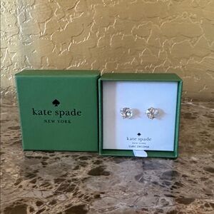 Kate Spade Large Cubic Zirconia Champagne Stud Earrings NIB